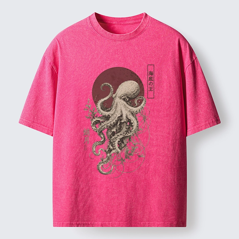Tokyo-Tiger Deep Sea King Octopus Washed T-Shirt