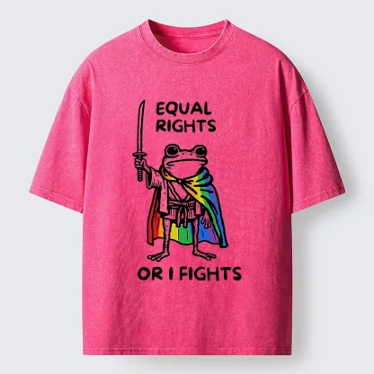 Tokyo-Tiger Equal Rights Or The Frog Fights Washed T-Shirt