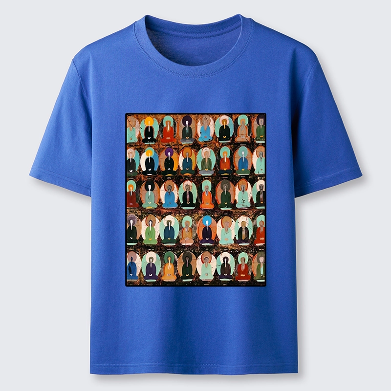 Tokyo-Tiger Peaceful Buddha Wall In Bright Colors Classic T-Shirt