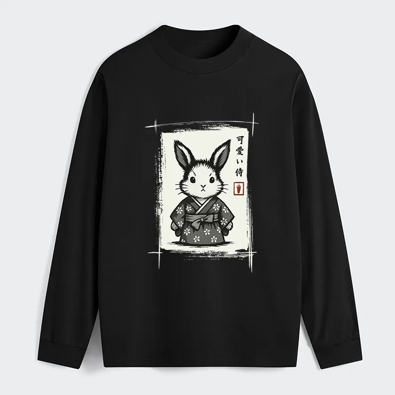 Tokyo-Tiger Woodcut Bunny Classic Long Sleeve T-Shirt Sale