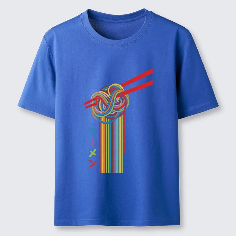 Tokyo-Tiger Colorful Noodles On Red Chopsticks Classic T-Shirt