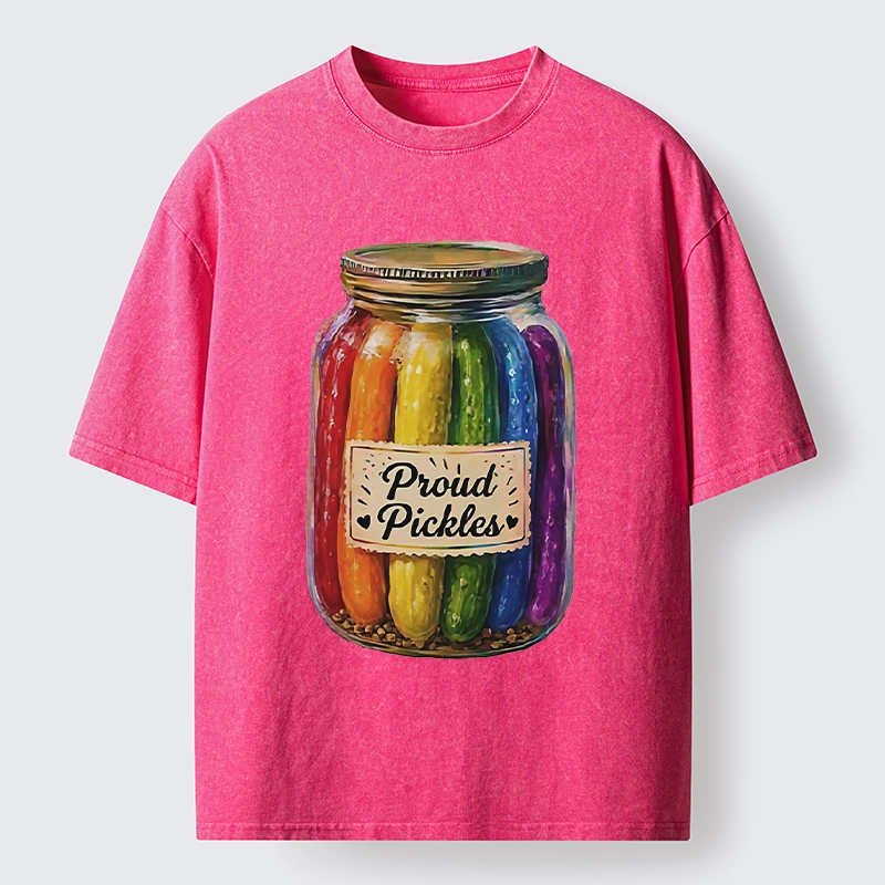 Tokyo-Tiger Proud Pickles Rainbow Pride Jar Washed T-Shirt