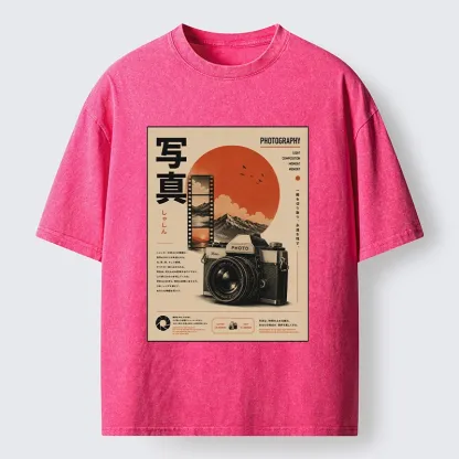 Tokyo-Tiger Vintage Japanese Photography Camera Poster Washed T-Shirt
