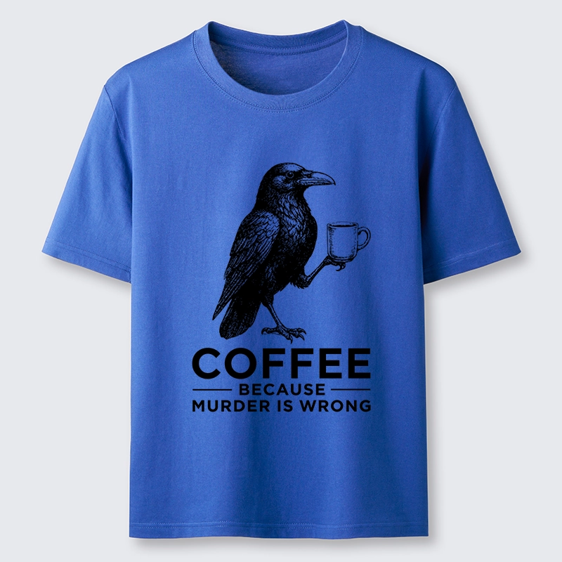 Tokyo-Tiger Raven Holding Coffee Life Mood Classic T-Shirt