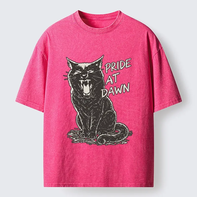 Tokyo-Tiger Cool Black Cat With Pride At Dawn Washed T-Shirt