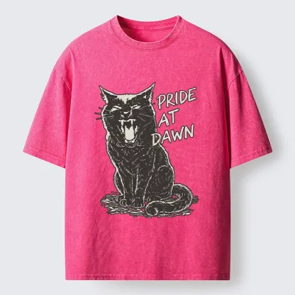 Tokyo-Tiger Cool Black Cat With Pride At Dawn Washed T-Shirt