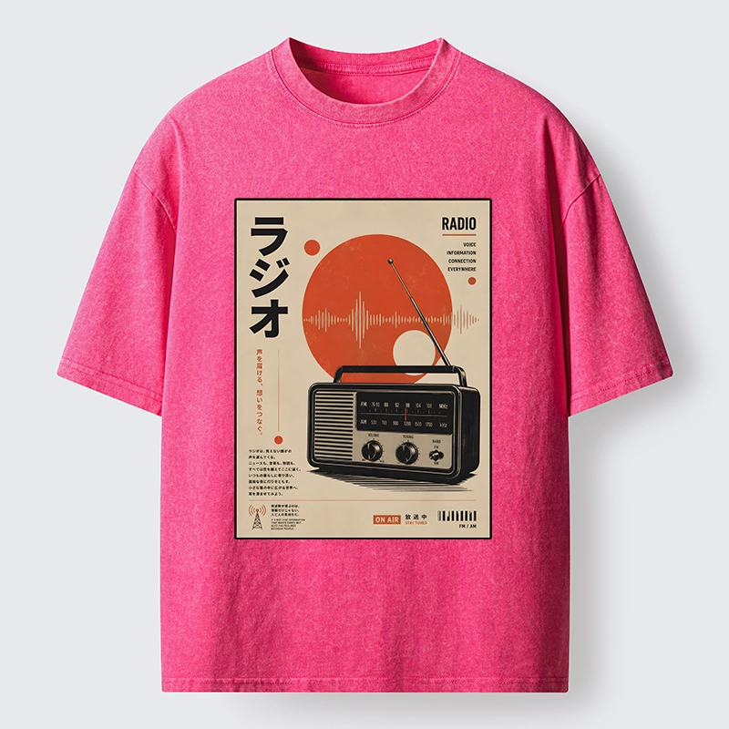 Tokyo-Tiger Vintage Japanese Radio Poster Art Washed T-Shirt