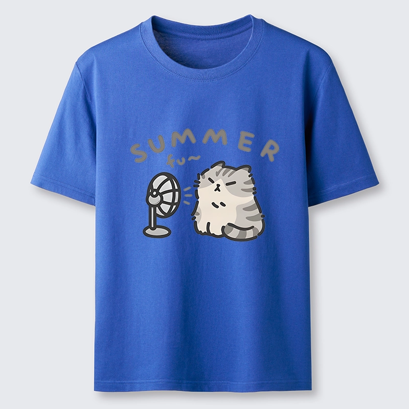 Tokyo-Tiger Summer Cat Chills With A Fan Classic T-Shirt
