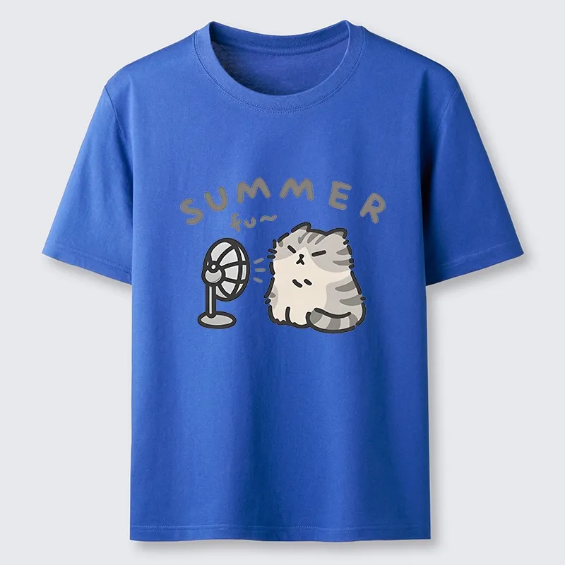 Tokyo-Tiger Summer Cat Chills With A Fan Classic T-Shirt