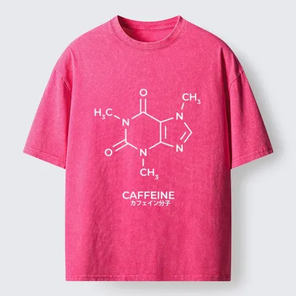 Tokyo-Tiger Caffeine Molecule Structure Washed T-Shirt