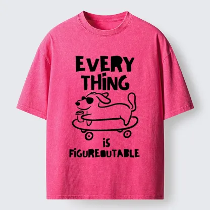 Tokyo-Tiger Cool Shades Dog Master Life Troubles Easily Washed T-Shirt
