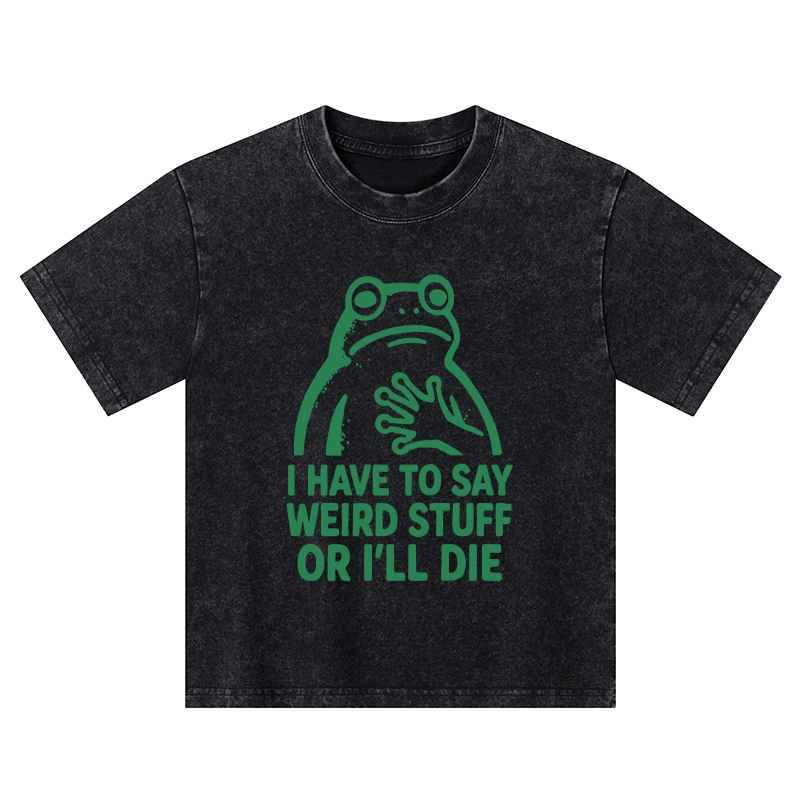 Tokyo-Tiger Weird Frog Funny Meme Kids Washed T-Shirt
