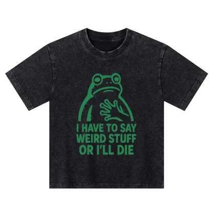 Tokyo-Tiger Weird Frog Funny Meme Kids Washed T-Shirt