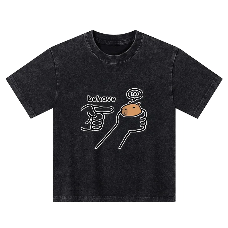 Tokyo-Tiger Dishonest Capybara Kids Washed T-Shirt