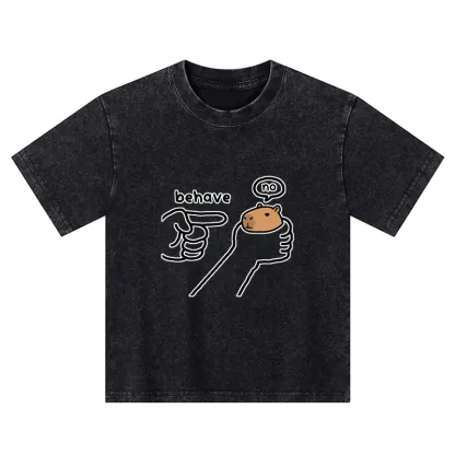 Tokyo-Tiger Dishonest Capybara Kids Washed T-Shirt