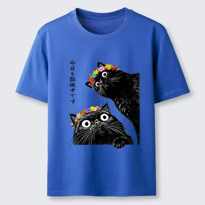 Tokyo-Tiger Flower Crown Black Cat Classic T-Shirt
