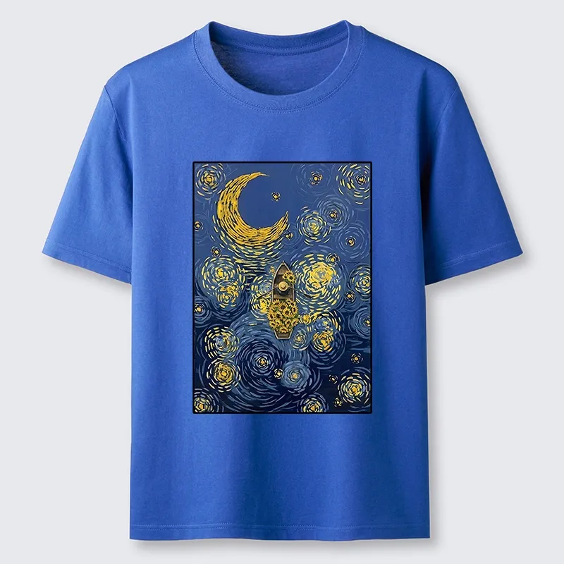 Tokyo-Tiger Van Gogh Vibes With Sunflower Boat Classic T-Shirt