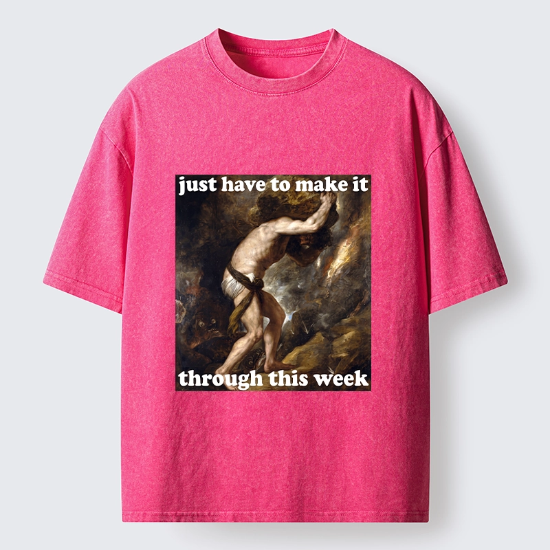 Tokyo-Tiger Sisyphus Struggles Through Busy Week Washed T-Shirt