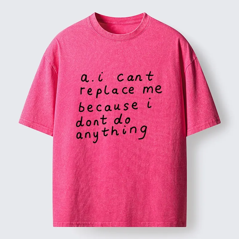 Tokyo-Tiger Funny Lazy Person AI Meme Washed T-Shirt