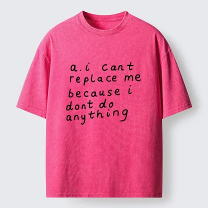 Tokyo-Tiger Funny Lazy Person AI Meme Washed T-Shirt