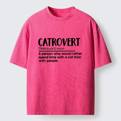 Tokyo-Tiger Catrovert Love Cats Not People Washed T-Shirt