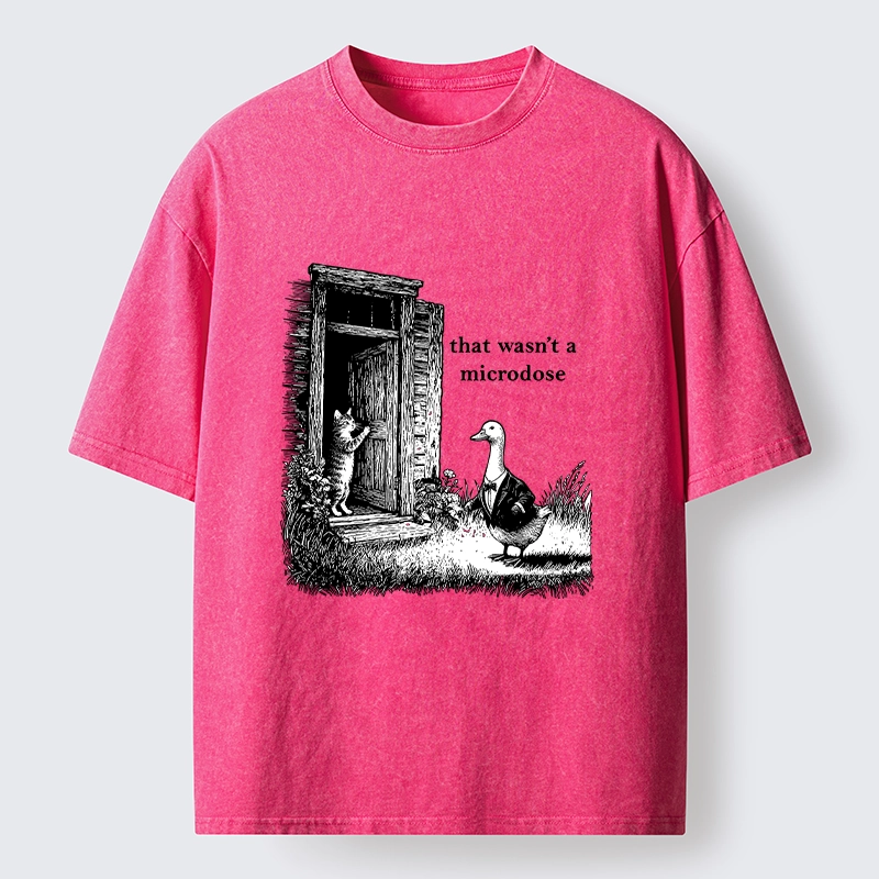 Tokyo-Tiger Funny Cat And Duck Door Joke Washed T-Shirt
