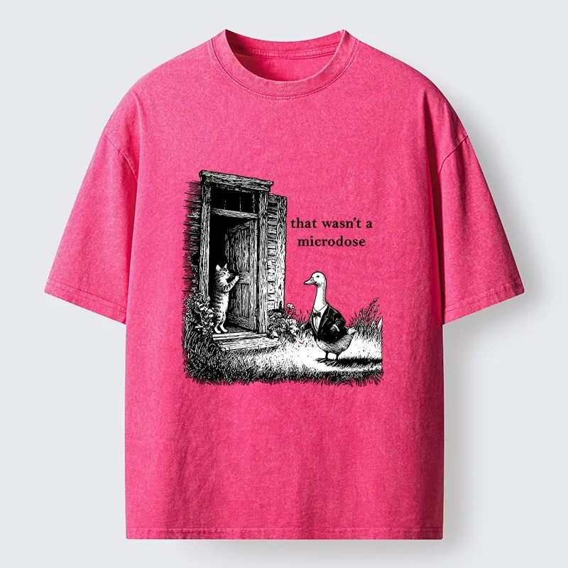 Tokyo-Tiger Funny Cat And Duck Door Joke Washed T-Shirt