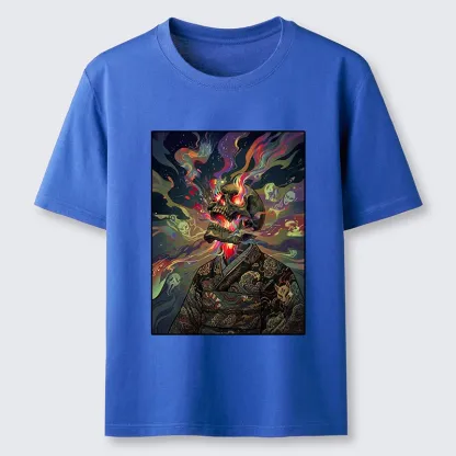 Tokyo-Tiger Colorful Flame Spirits Around Dead Head Classic T-Shirt