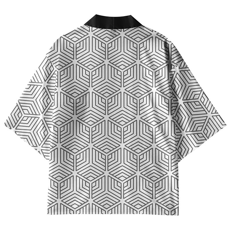 Tokyo-Tiger Geometric Figure Kimono Cardigan