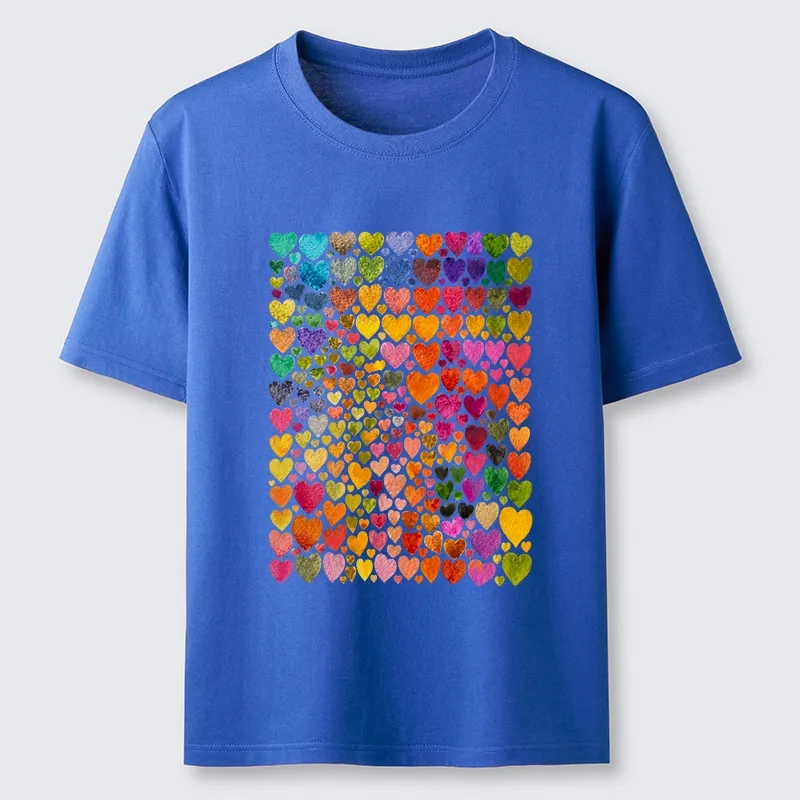 Tokyo-Tiger Rainbow Hearts Fill Full Art Grid Classic T-Shirt