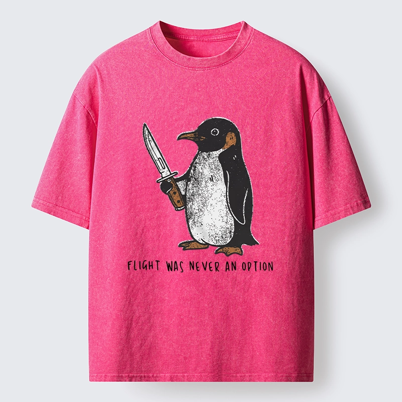 Tokyo-Tiger Do Not Test The Cold Penguin Washed T-Shirt