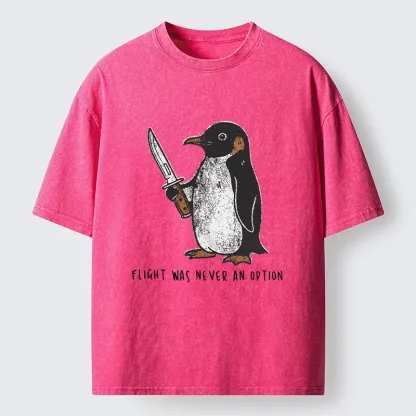Tokyo-Tiger Do Not Test The Cold Penguin Washed T-Shirt