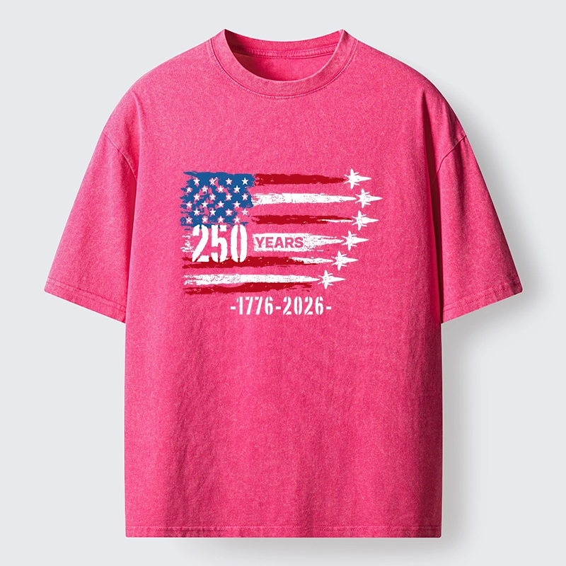 Tokyo-Tiger 250 Years Strong American Flag Washed T-Shirt