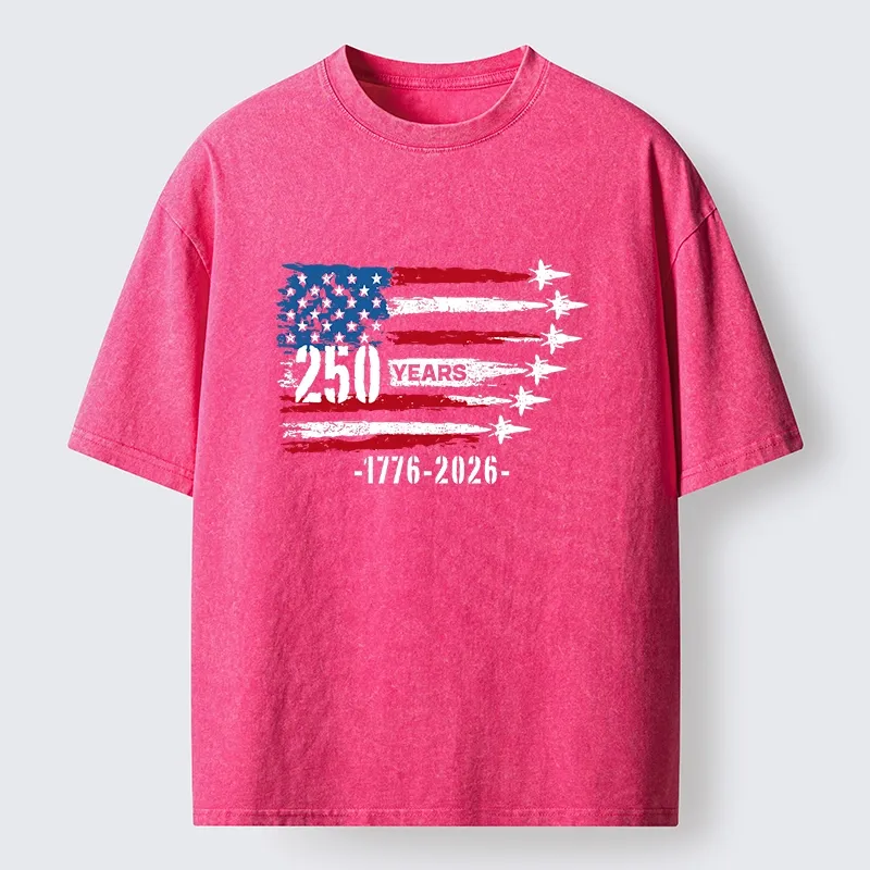 Tokyo-Tiger 250 Years Strong American Flag Washed T-Shirt