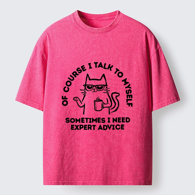 Tokyo-Tiger Cool Cat Needs Expert Self Advice Washed T-Shirt