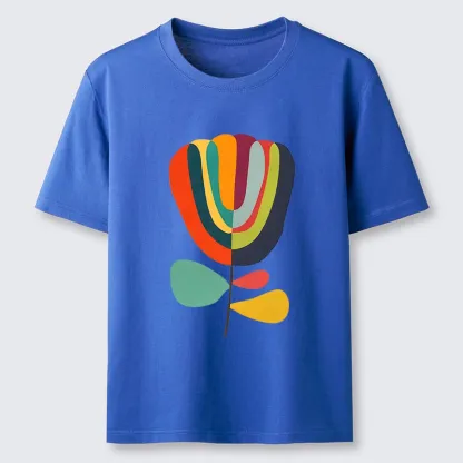 Tokyo-Tiger Colorful Flower Minimalist Print Classic T-Shirt