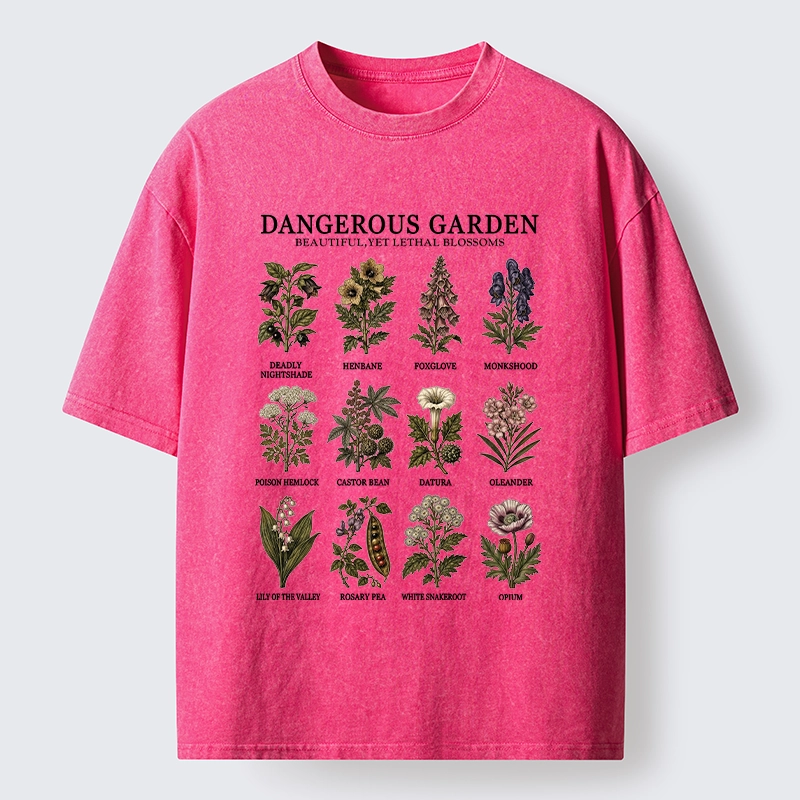 Tokyo-Tiger Lethal Plants With Pretty Blooms Washed T-Shirt