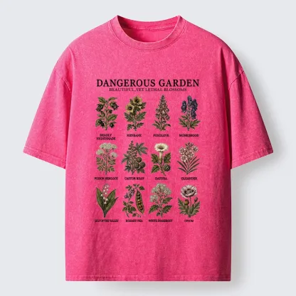 Tokyo-Tiger Lethal Plants With Pretty Blooms Washed T-Shirt