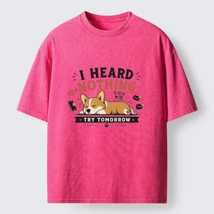 Tokyo-Tiger I Heard Nothing Today Washed T-Shirt