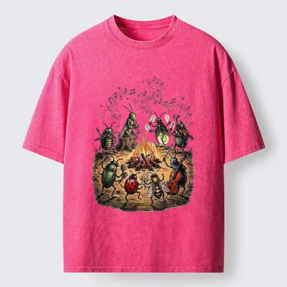 Tokyo-Tiger Bug Band Campfire Jam Washed T-Shirt