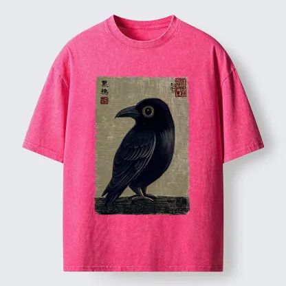 Tokyo-Tiger The Black Crow Art Print Washed T-Shirt