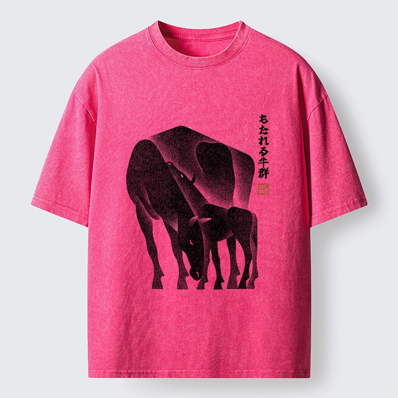 Tokyo-Tiger Zen Art Of Two Horses Washed T-Shirt