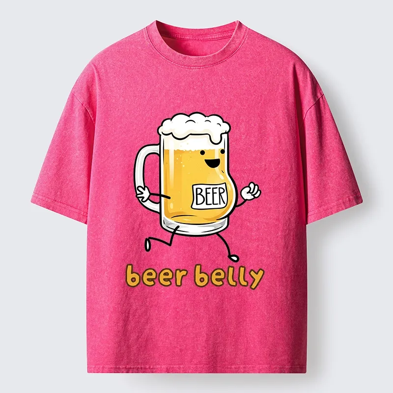 Tokyo-Tiger Walking Beer Mug With A Beer Belly Washed T-Shirt