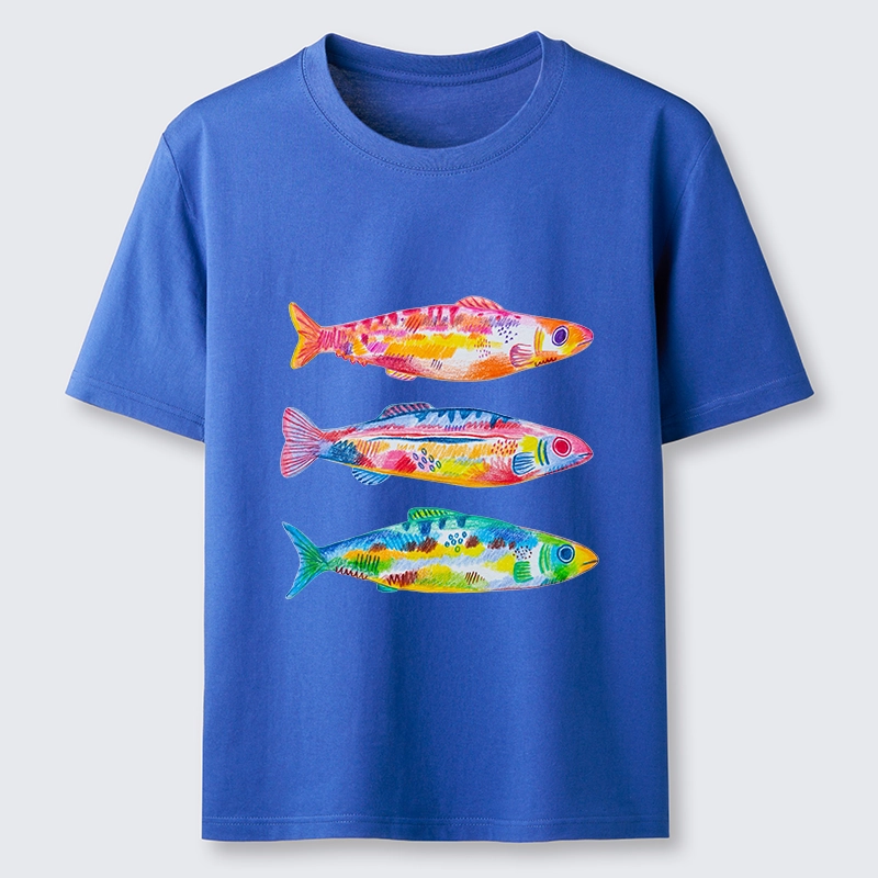 Tokyo-Tiger Colorful Hand Drawn Fish Classic T-Shirt