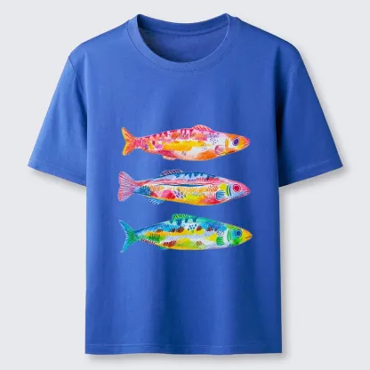 Tokyo-Tiger Colorful Hand Drawn Fish Classic T-Shirt