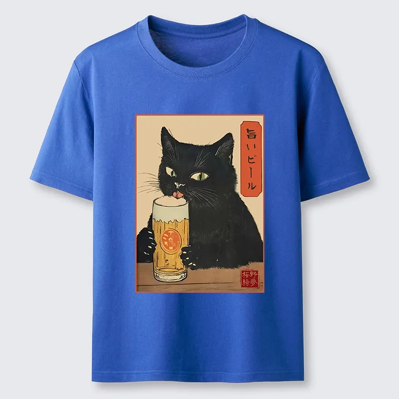Tokyo-Tiger Cat Holding A Glass Of Beer Classic T-Shirt