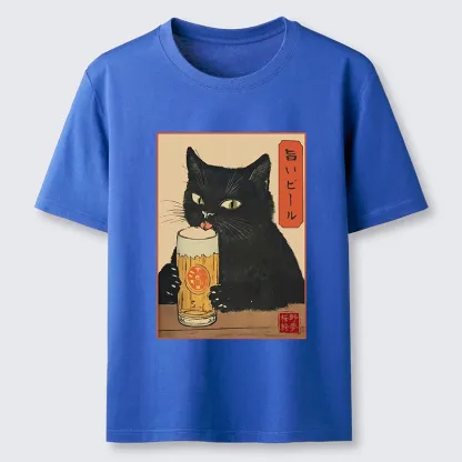 Tokyo-Tiger Cat Holding A Glass Of Beer Classic T-Shirt