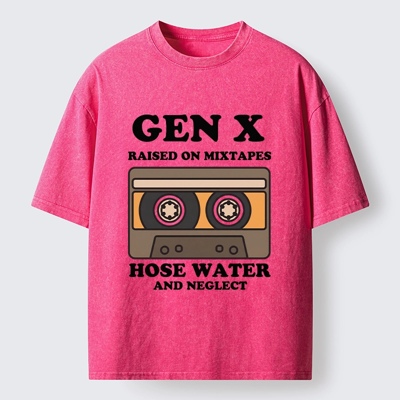 Tokyo-Tiger Retro Childhood GenX Cassette Tape Washed T-Shirt