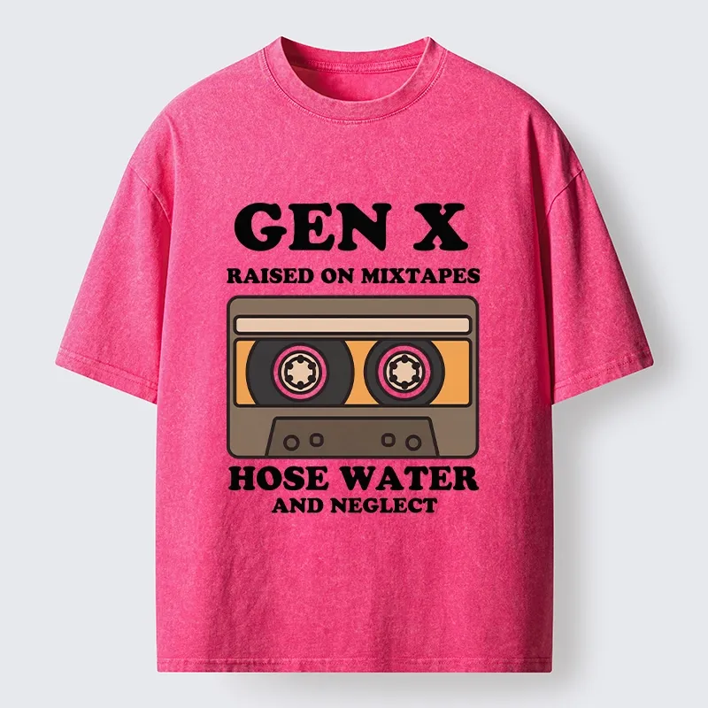 Tokyo-Tiger Retro Childhood GenX Cassette Tape Washed T-Shirt