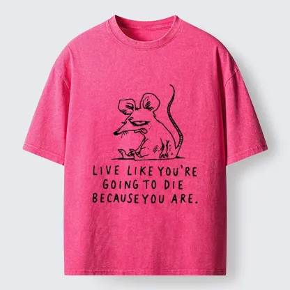 Tokyo-Tiger Funny Meme Sarcastic Rat Life Truth Washed T-Shirt